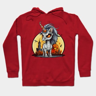 Halloween Scary Candy Corn Unicorn Hoodie